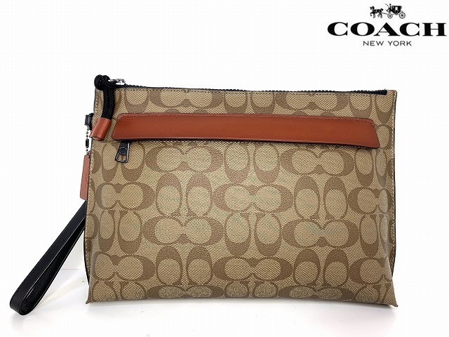 Coach Men's Signature Clutch Bag Second Bag Leather Japan