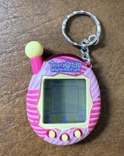 Tamagotchi Connection V4 RARE 2004 Pink and White Striped TESTED AND WORKING