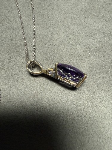 MICHAEL VALITUTTI NH GEMS EN VOGUE STERLING 925 VERMEIL AMETHYST NECKLACE 18” - Picture 3 of 8