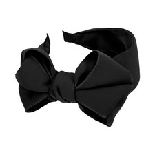 Black Bow Knotted Wide Headband Non Slip Fashion Hairband Womens Accessories