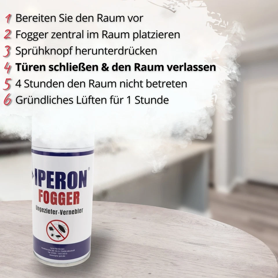 3 x 150 ml IPERON® Fogger Ungeziefer-Vernebler Sofortwirkung gegen Schädlinge - Bild 4 von 4