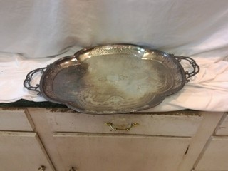 VINTAGE GORHAM CHANTILLY SILVER PLATED BUTLER'S TRAY