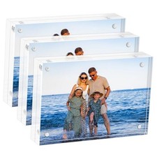 Acrylic Picture Frames,3x5 Double Sided Magnetic Picture Frames, 3X5 3 Pack