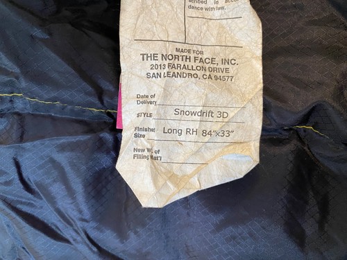 THE NORTH FACE Womens Snowdrift 3D Polar Guard Extreme 0 DEG Mummy Sleeping Bag - Picture 6 of 11