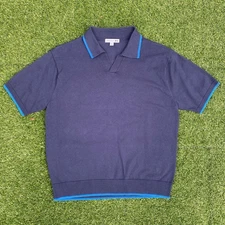 JW Anderson x Uniqlo Men's Collared Pullover Polo Shirt XS Blue