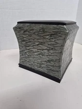 Bed Bath & Beyond Sage Green & Black Tissue Box Cover PLAZA SWIRL