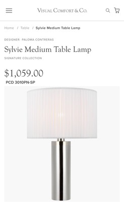 Visual Comfort | Paloma Contreras | Sylvie Table Lamp Polished Nickel PCD 3010PN