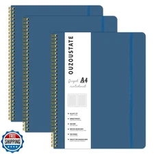 Ouzoustate Graph Paper Notebook 8.5" x 11", A4 Blue Grid Notebook Journal Har