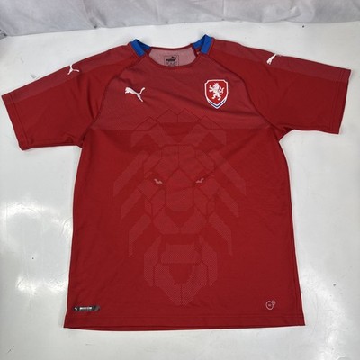 Czech Republic Lion Face Red Puma Rare Home Jersey Mens Size L | eBay