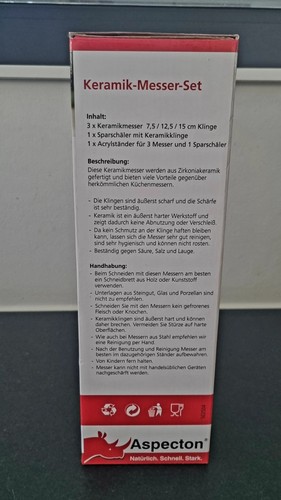 5-teiliges Keramik Messerset - schwarz rot - NEU OVP - Bild 5 von 7