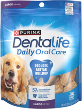 Daily Oral Care Dog Treats for Large Dogs, Chewy Dental Treat to Freshen Breath