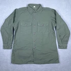 Vintage 60s Military Shirt Men's 16.5x32 (Large) OG-107 Sateen Cotton Vietnam