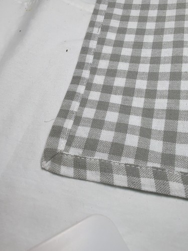 Sigrid Olsen Calico Bunny Grey Gingham Checked Cloth Napkins Set Of 4 Spring - Picture 5 of 5