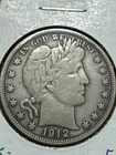 1912 Barber Half Dollar, Great Details, Free shipping