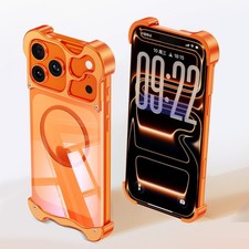 Magnetic Metal Frameless Bumper PC Back Case For iPhone Air 17 16 15 Pro Max