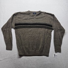 Dockers Brown Stripped Super Soft Knitted Sweater Adult Men's Size M Medium