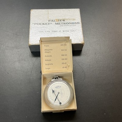 Antiq. Cadencia Palmer Pocket Metronome Swiss Made Works Orgional Box No Stand