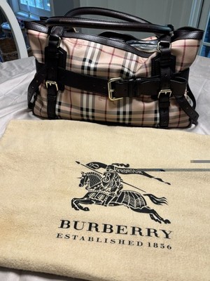Burberry Haymarket Check Shoulder Bag | Coated Canvas & Leather | Authentic