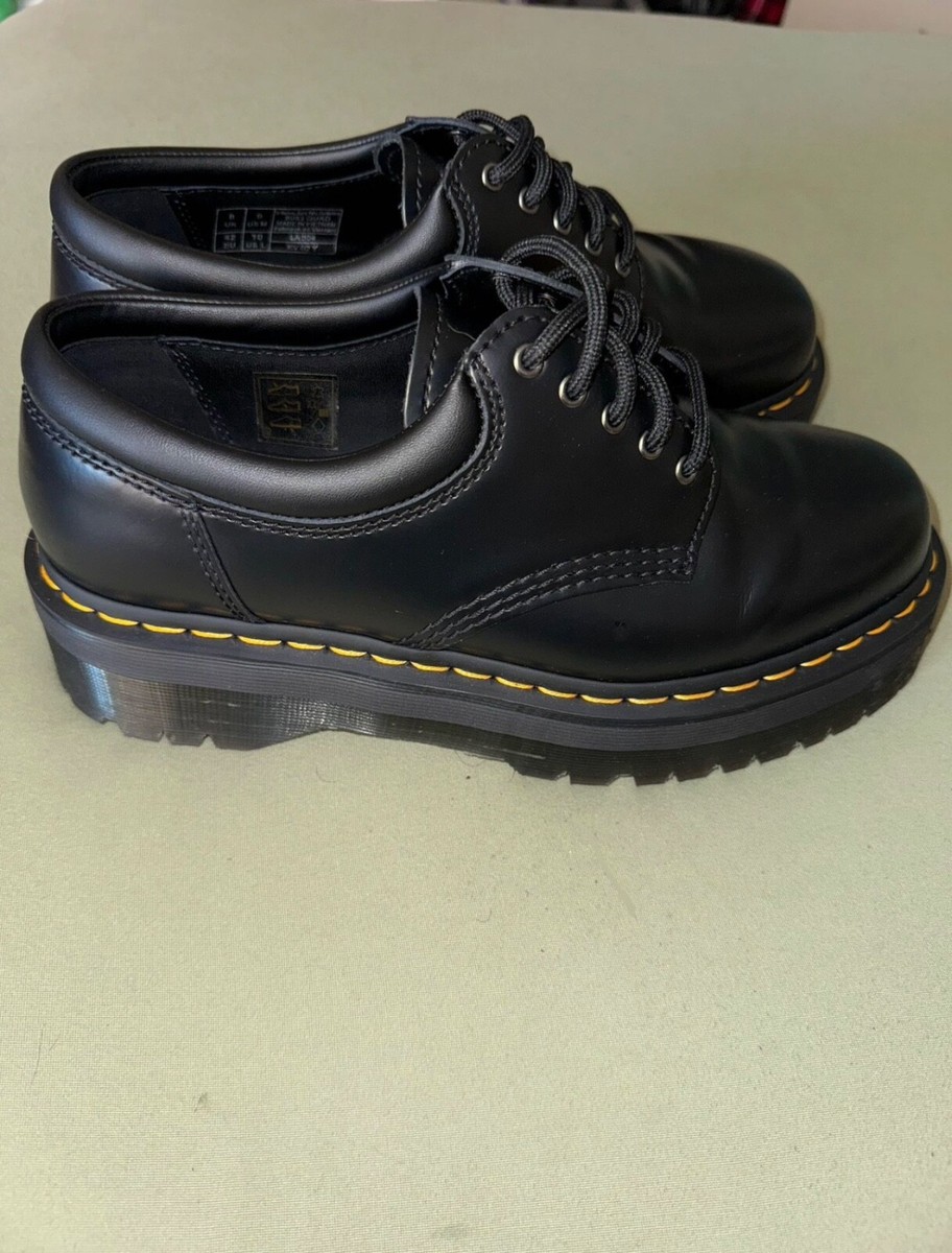 Dr. Martens Shoes Black Leather 8053 Quad Leather Platform