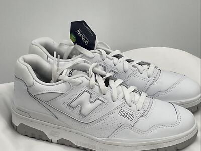 New Balance 550 WHITE GREY SILVER Shoes Sneakers Men's Size 9.5 New BB550PB