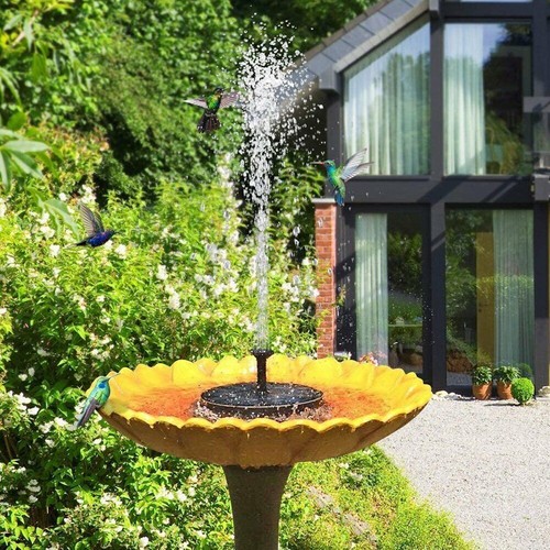 Solar Springbrunnen Schwimmpumpe Wasserspiel Gartenpool Vogeltränke Teich Outdoor - Bild 5 von 15