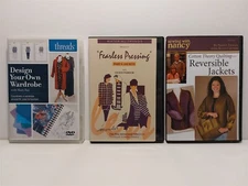 LOT OF 3 SEWING DVDS - THREADS - SEWING WITH NANCY - FEARLESS PRESSING