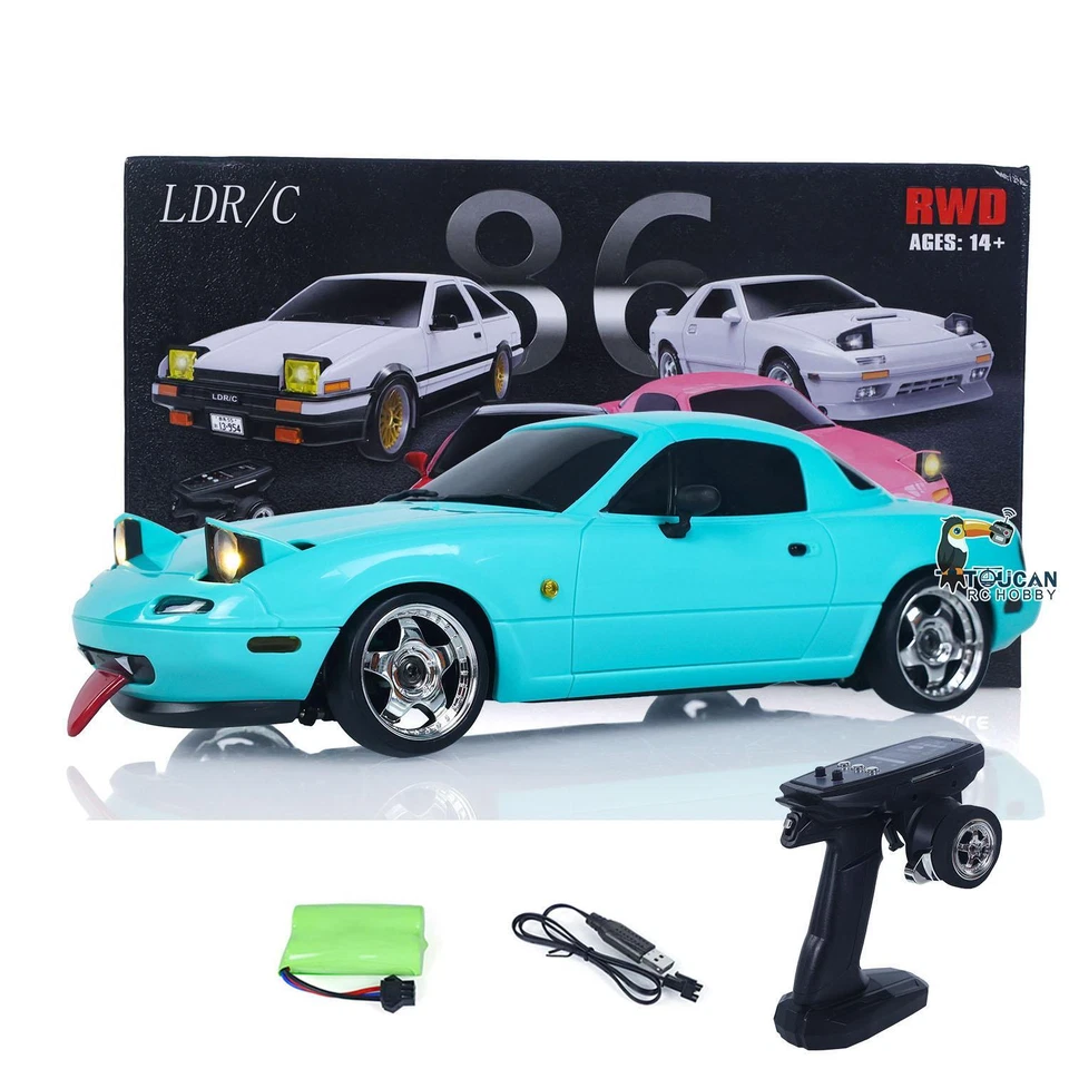 LDRC LD1804 1/18 2.4G 4X2 RC RTR Drift Car Brushed Motor ESC Servo Light System - Image 2 of 4