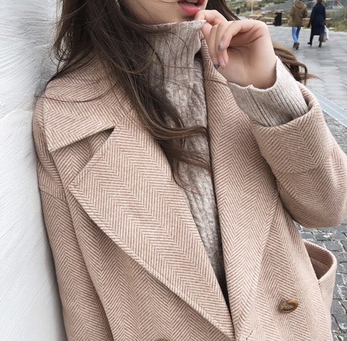 Wool coat long winter womens korean 