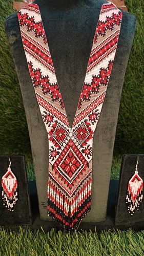 Collar Hecho a Mano Semilla Cuentas Boho Estilo Americano Nativo Cuentas Multi Hilo - Imagen 2 de 2