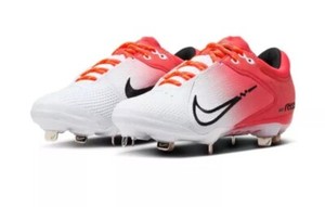 Nike Women's Hyperdiamond 4 Elite Softball Cleat Size 8.5 White Red