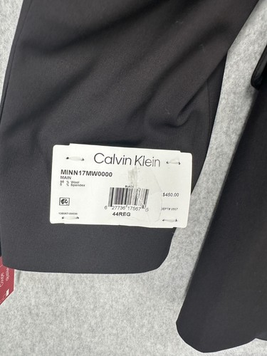 CALVIN KLEIN Tuxedo Jacket Size 44R Black Solid Infinite Stretch Slim Fit NWT - Picture 9 of 9