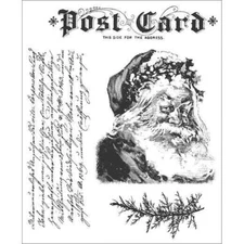 Tim Holtz Stampers Anonymous "LETTER TO SANTA" Red Rubber Cling Stamp Set CMS053