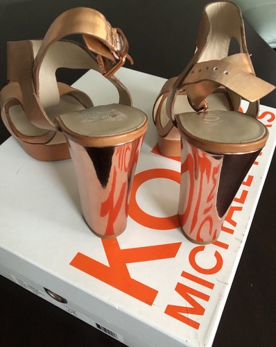 Kors Michael Kors Vernon T-Bar Leather Sandal Shoes Size 11m - Imagen 3 de 4