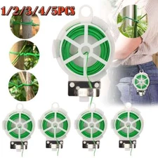 1~5Roll 30m Garden Plant Support Twist Tie Green Wire Strapping Rope With Cutter
