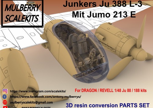 1/48 MULBERRY SCALE KITS JUNKERS JU 388 L-3 Mit Jumo 213-E CONVERSION SET - Imagen 3 de 9