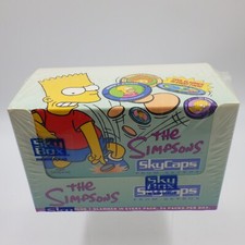 Vintage 1994 - The Simpsons Skycaps - Factory Sealed Box Pogs And Slammer RARE