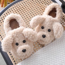 Women Slippers Cute Dog Girls Fluffy Home Funny Cozy Shoes Animal Slides Cartoon