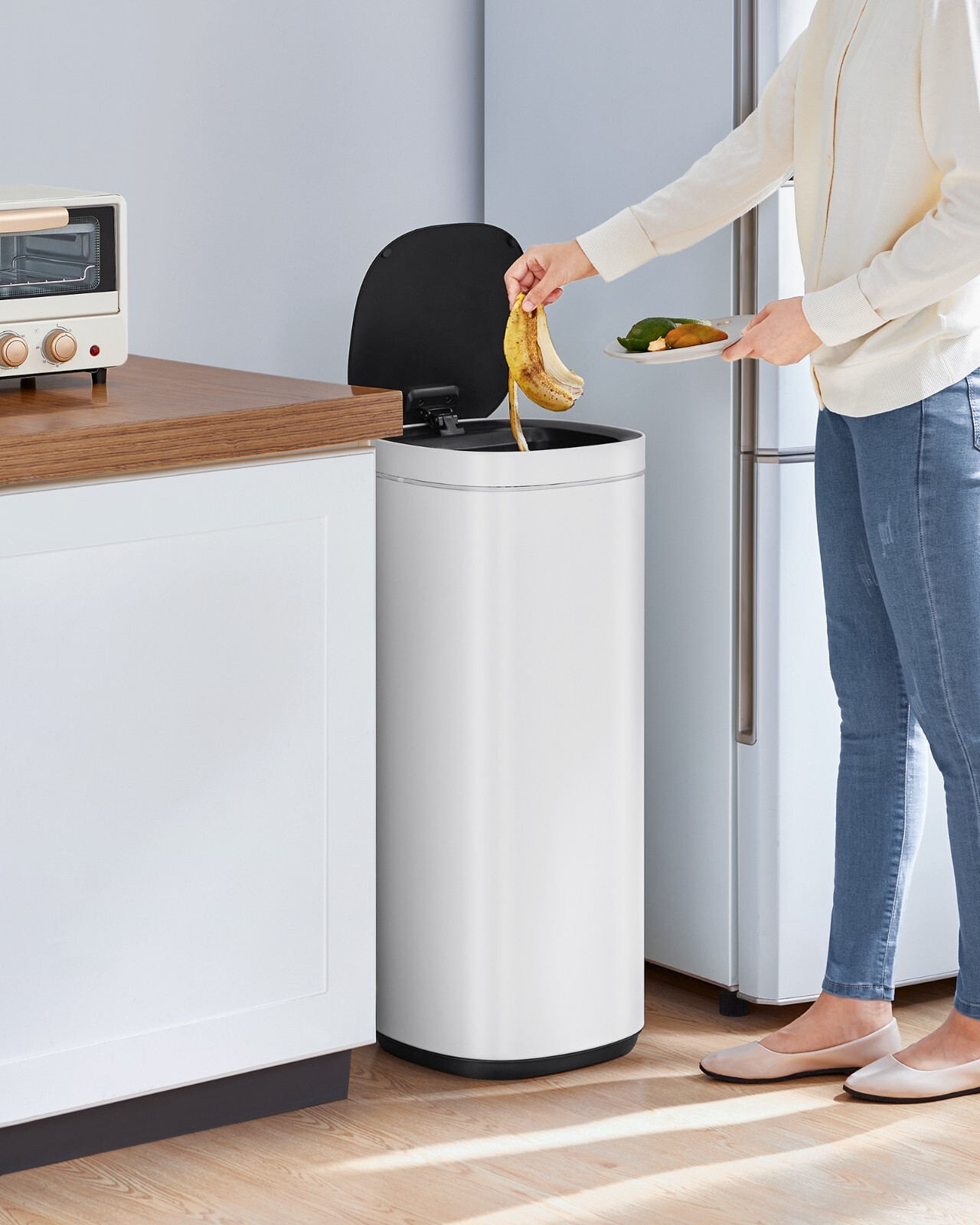 SONGMICS Mülleimer mit Bewegungssensor, Abfalleimer Küche 50 L 