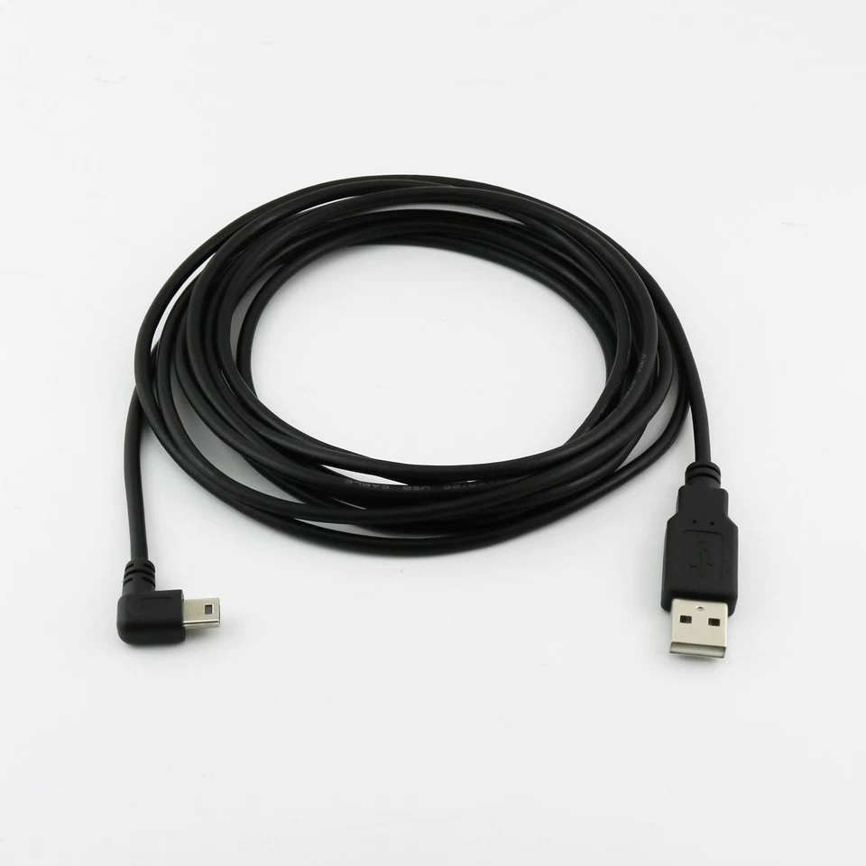 1x 3M Mini USB Male 90 Degree Left Angled to USB 2.0 A Male for Camera Mp4 GPS - Image 2 of 4