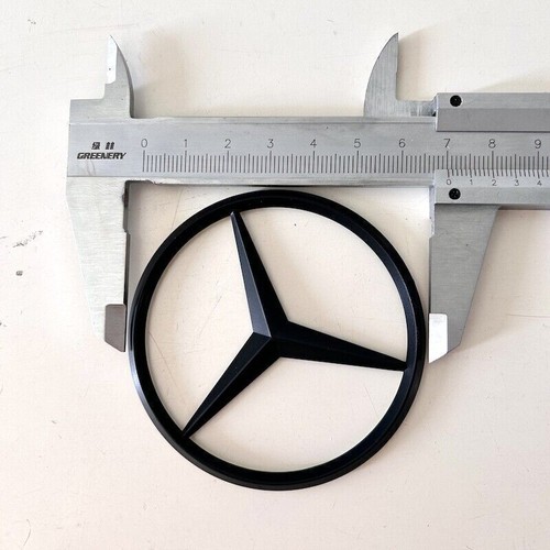 Für Mercedes Stern 70mm Schwarz Glanz Embleme Heck Hinten Selbstklebend Star - Bild 2 von 6