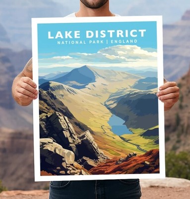 Lake District National Park England UK Travel Wall Art Poster Print