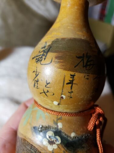 Pair of Antique Vintage Signed Japanese Kokeshi Wooden Dolls - Picture 2 of 18