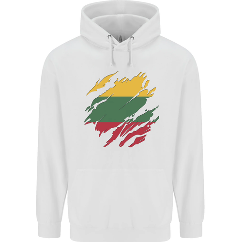 Torn Lithuania Flag Lithuania Day Football Childrens Kids Hoodie - Picture 70 of 76