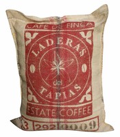 Liza Line Pouffe Cushion, Genuine Jute Coffee Bag. Decorative Large Floor Red Liza Line Pouffe Cushion, Genuine Jute Coffee Bag. Decorative Large Floor Red
