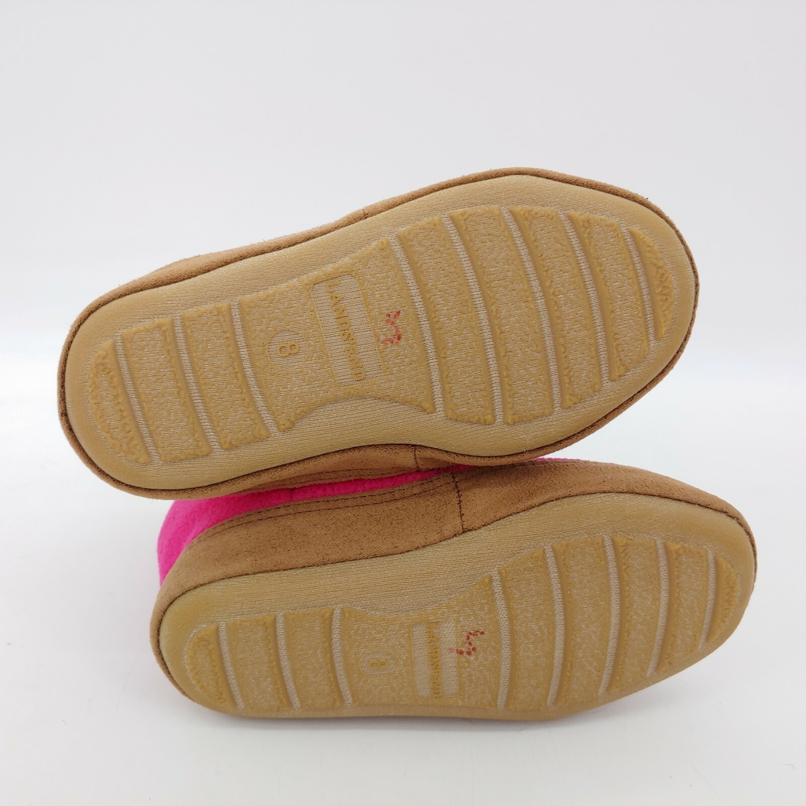 SAOLA Pantofole alla caviglia Lands End bambine pile magenta rosa suola morbida 9