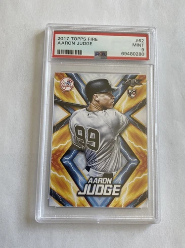 2017 Topps Fire Aaron Judge Rookie Card #62 PSA 9 Mint New York Yankees Baseball