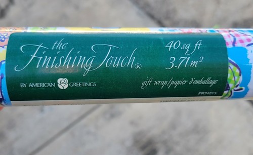 VTG American Greetings Gift Wrap Fun Sun 40 sq ft Roll Summer New Sealed NOS - Picture 4 of 5