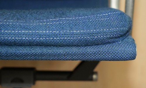 RARE ORIGINAL HERMAN MILLER BLUE LINEN EAMES EA217 SOFTPAD OFFICE SWIVEL CHAIR - Picture 12 of 24