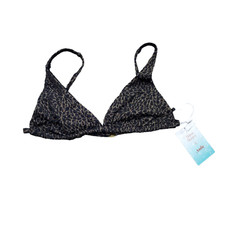 Andie Swim x Demi Moore The Tropez Triangle Bikini Top Size Small Black Gold