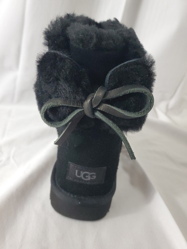 Ugg Womens Size 10 Classic Double Bow Mini Boot - Black - NEW & FREE SHIPPING - Picture 5 of 8